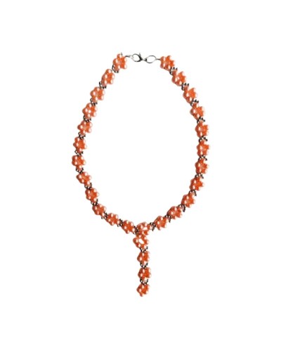 Collar de Perlas Sintéticas Salmón 