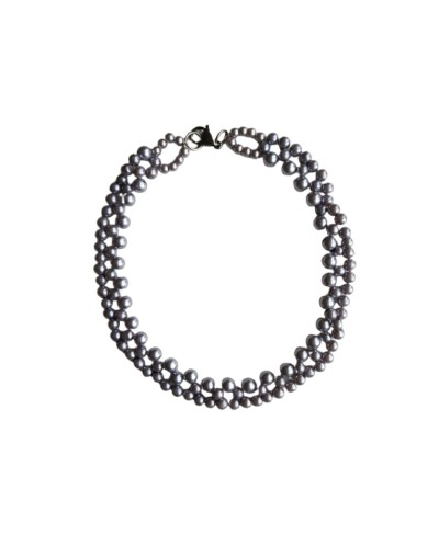 Collar Gargantilla Perlas Grises 