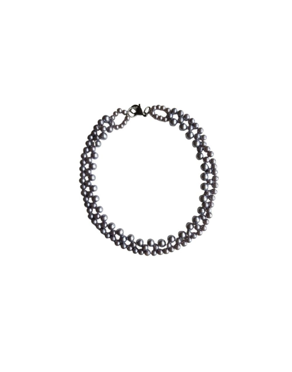 Collar Gargantilla Perlas Grises 