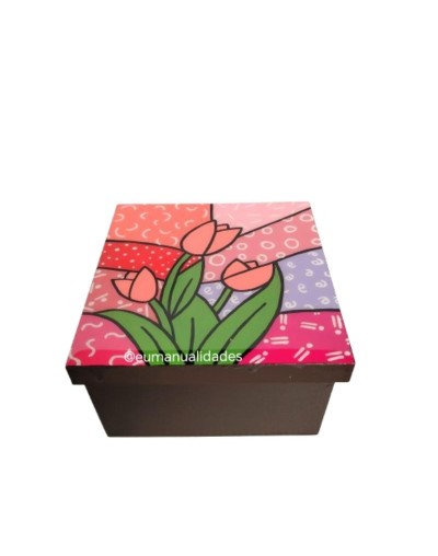 Caja britto flores colorido