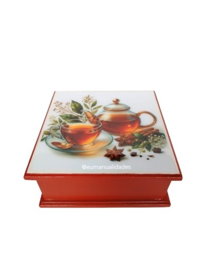Caja cuatro divisiones anis y canela