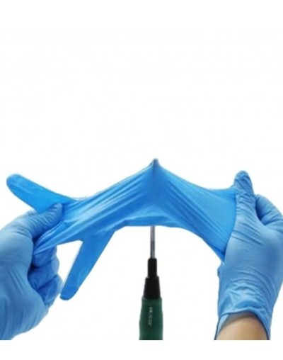 GUANTES DE NITRILO AZUL CJA *100 UNDS INVIMA