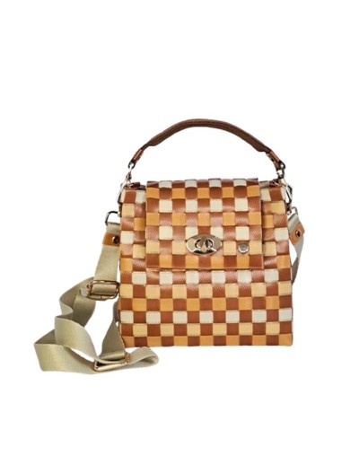 Bolso Monserrate Damero Dulce de Leche (Pieza Única)