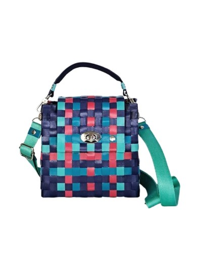 Bolso Monserrate Azul, Menta y Fucsia (Pieza Única)