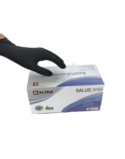Guantes Nitrilo Látex Calibre 10 Negro Tallas S M 