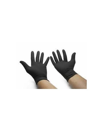 Guantes Nitrilo Látex Calibre 10 Negro Tallas S M 