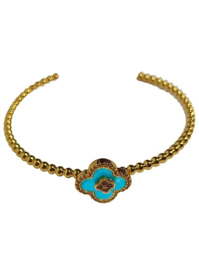 Brazalete en rodio Trébol