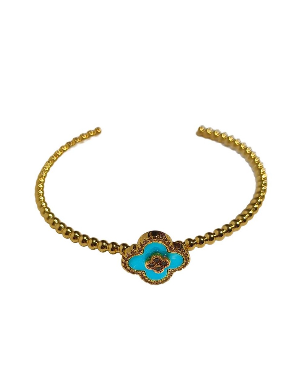 Brazalete en rodio Trébol