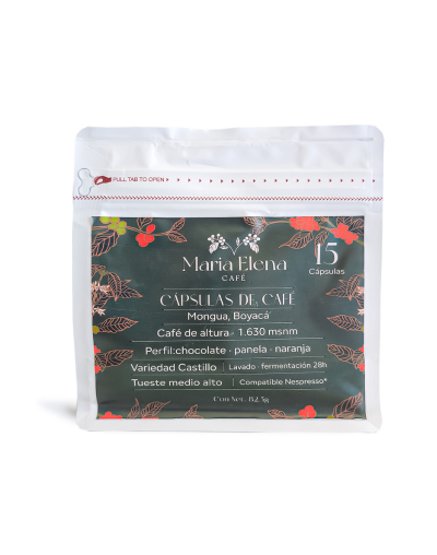 Café de especialidad en cápsulas María Elena – Mongua Boyacá x15