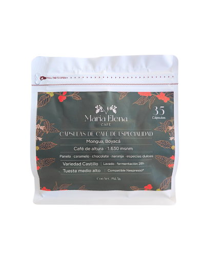 Café de especialidad en cápsulas María Elena – Mongua Boyacá x35