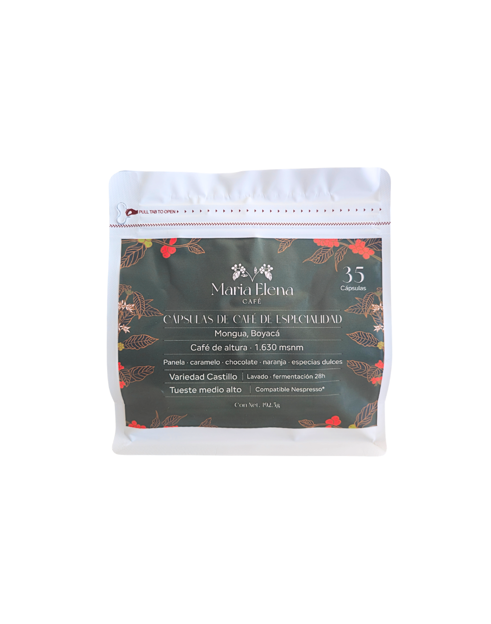 Café de especialidad en cápsulas María Elena – Mongua Boyacá x35