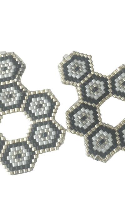 Aretes hexagonos plata