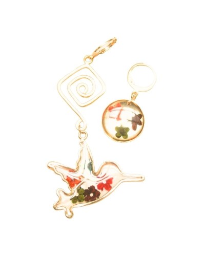 Aretes Solitarios Filigrana Colibri con arete gancho