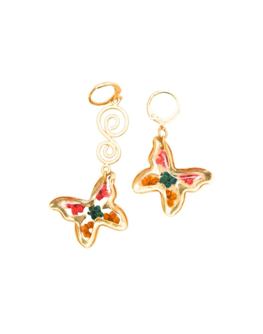 Aretes Solitarios Filigrana Mariposas con arete gancho