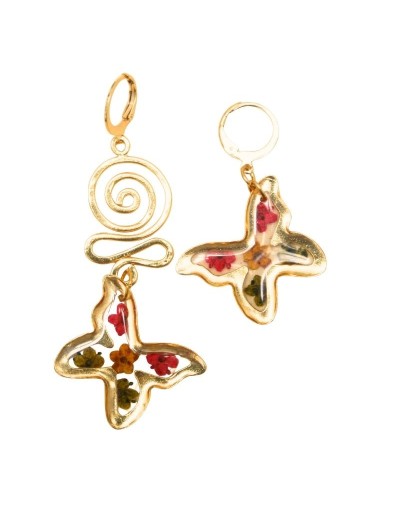 Aretes Solitarios Filigrana Mariposas con arete gancho
