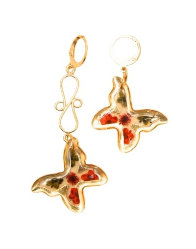 Aretes Solitarios Filigrana Mariposas con arete gancho