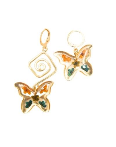 Aretes Solitarios Filigrana Mariposas con arete gancho