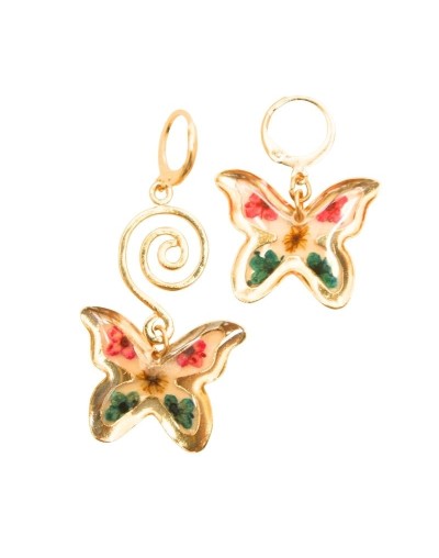 Aretes Solitarios Filigrana Mariposas con arete gancho