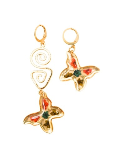 Aretes Solitarios Filigrana Mariposas con arete gancho