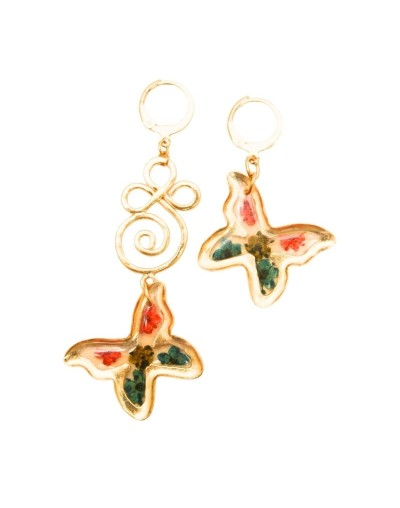 Aretes Solitarios Filigrana Mariposas con arete gancho