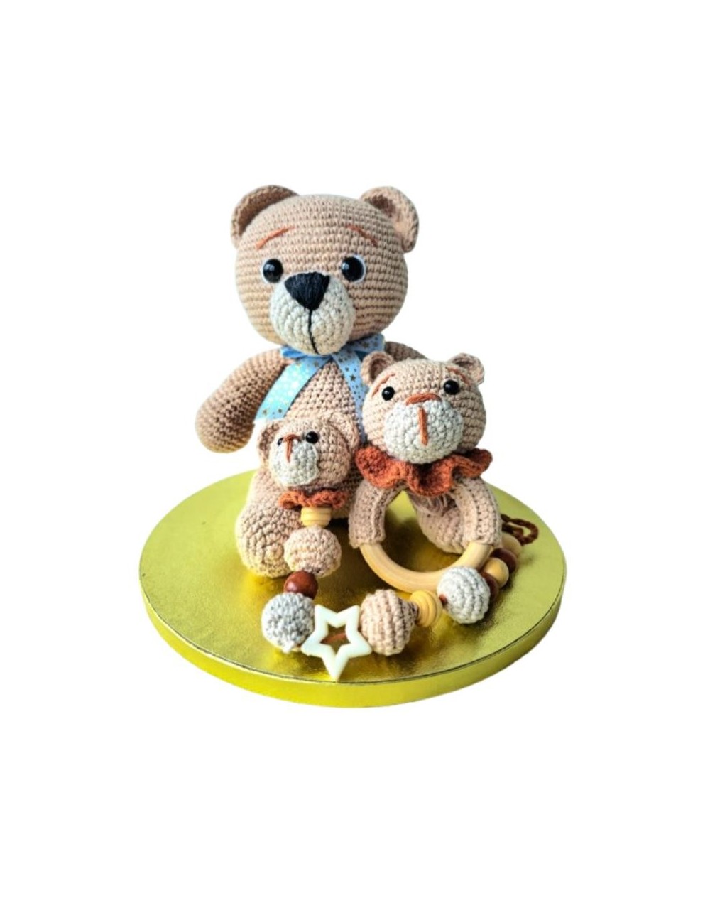 set de osito migurumi tejido a mano