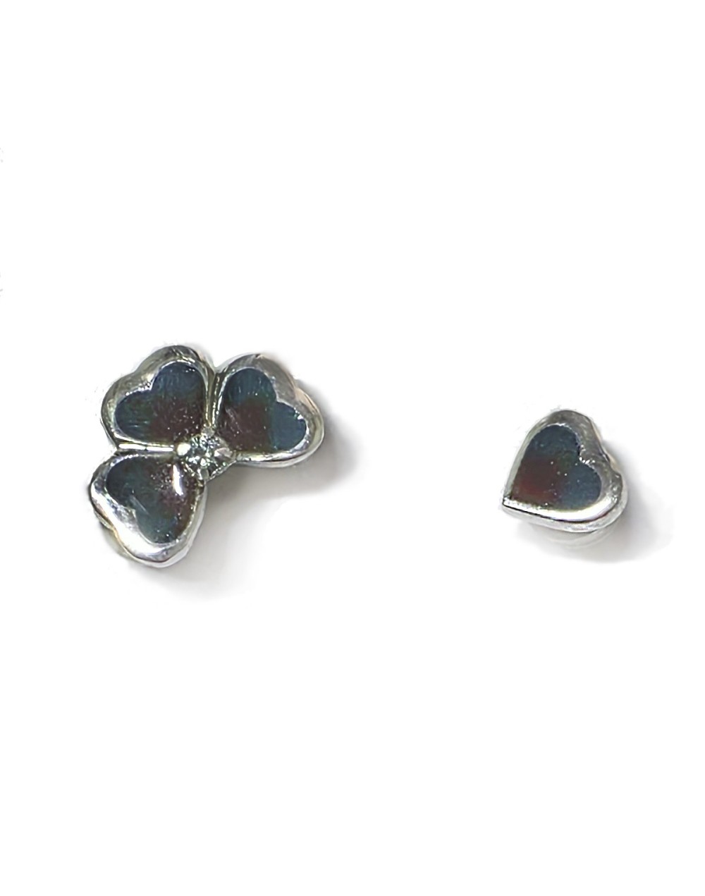Aretes Trébol Verde en Plata 925, Esmalte al Fuego y Moissanitas | Lebedeva Jewelry Art