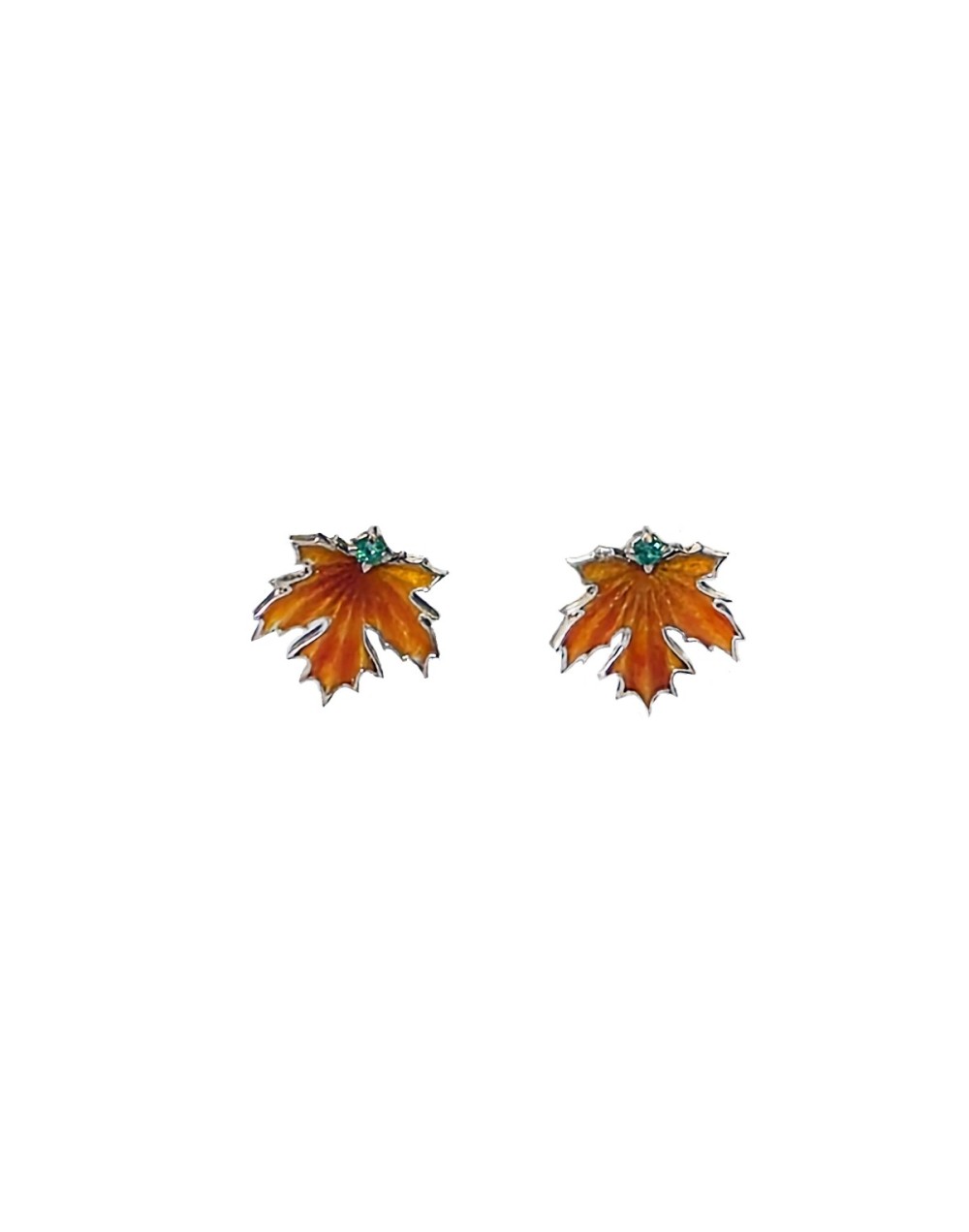 Aretes Otoño Dorado con Esmeraldas y Esmalte al Fuego | Lebedeva Jewelry Art