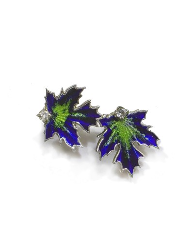 Aretes Aurora Azul con Espinelas y Esmalte al Fuego | Lebedeva Jewelry Art