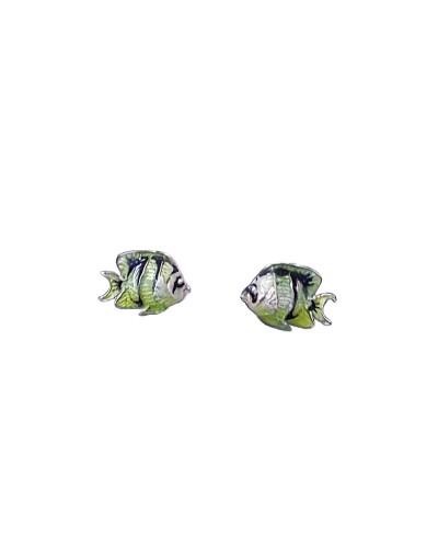Aretes Jardín Tropical en Plata 925 con Esmalte al Fuego | Lebedeva Jewelry Art