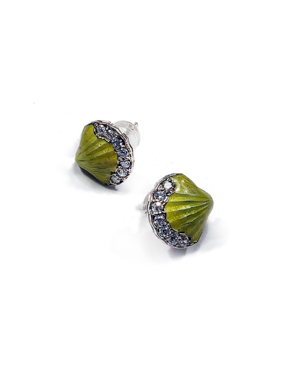 Luz de Oliva en Plata 925 con Esmalte al Fuego y Circonias | Lebedeva Jewelry Art