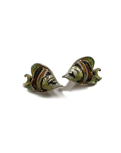 Aretes Arrecife en Plata 925 con Esmalte al Fuego | Lebedeva Jewelry Art