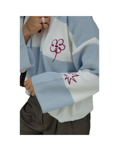 Polo trazos azul-blanco