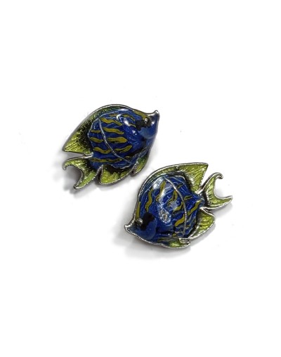 Aretes Océano Azul en Plata 925 con Esmalte al Fuego | Lebedeva Jewelry Art