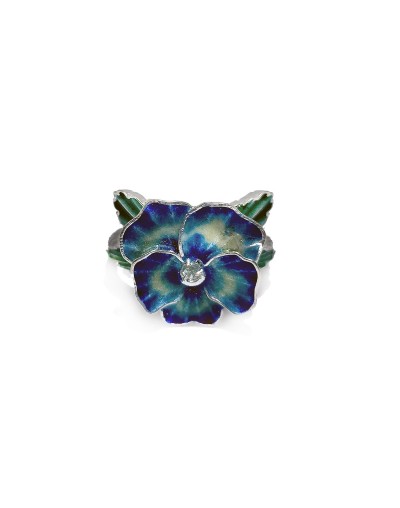 Anillo Azul de Ensueño con Topacio y Esmalte al Fuego | Lebedeva Jewelry Art