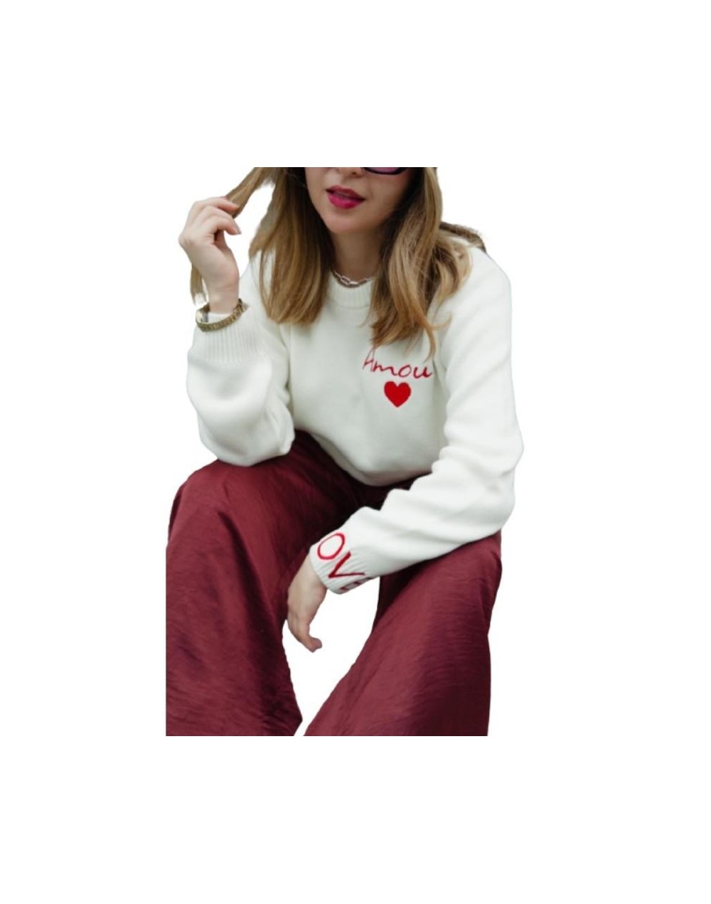 Suéter amour blanco  