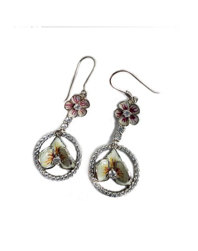 Aretes Jardín de Novia con Esmalte al Fuego y CZ | Lebedeva Jewelry Art