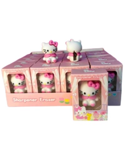 Tajalapiz y borrador 2 en 1. Diseño Hello kitty