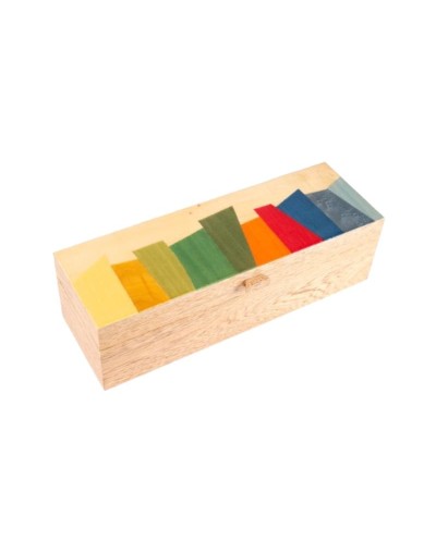 Caja organizadora de madera con compartimentos