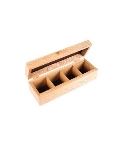 Caja organizadora de madera con compartimentos