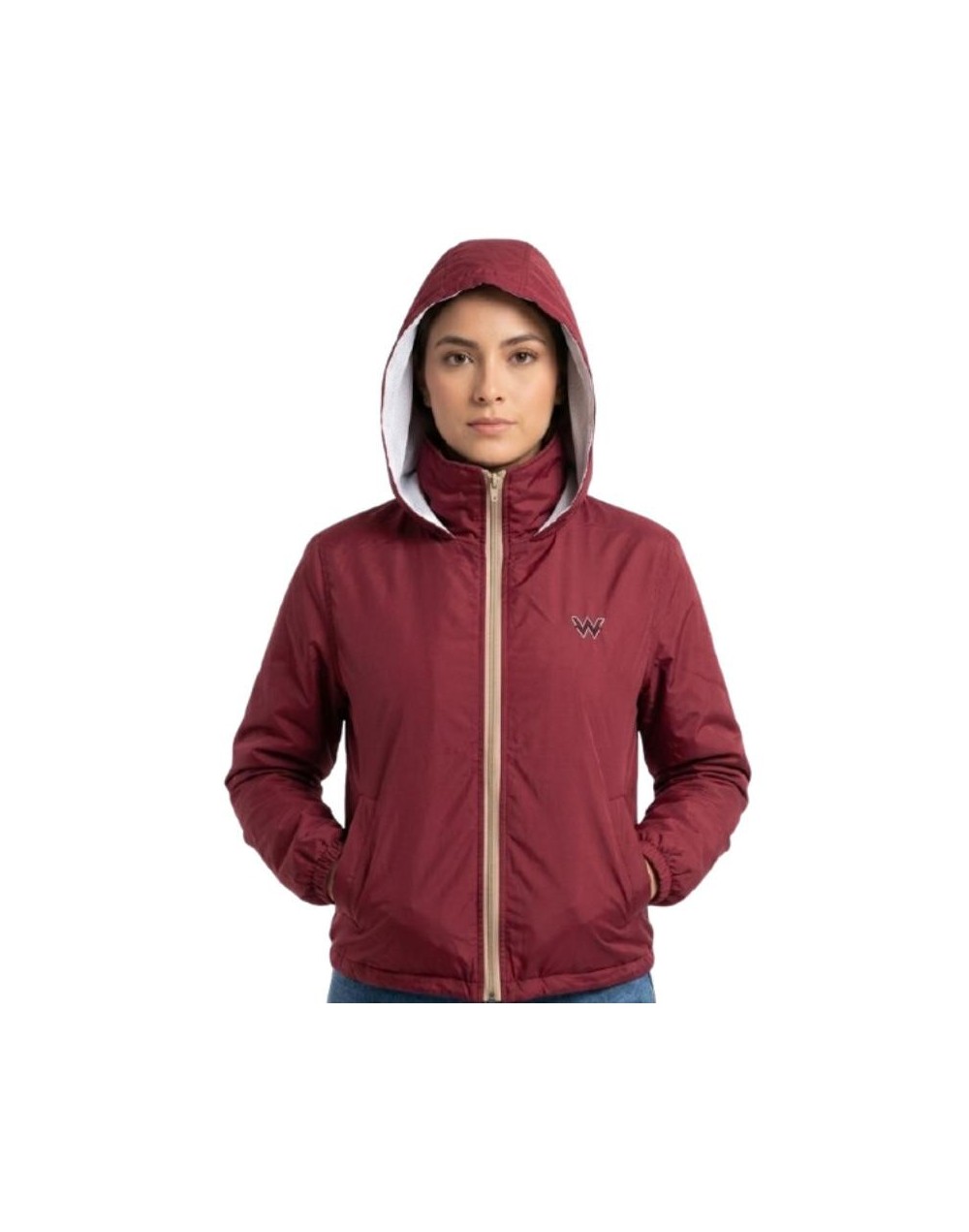Chaqueta rompevientos vinotinto