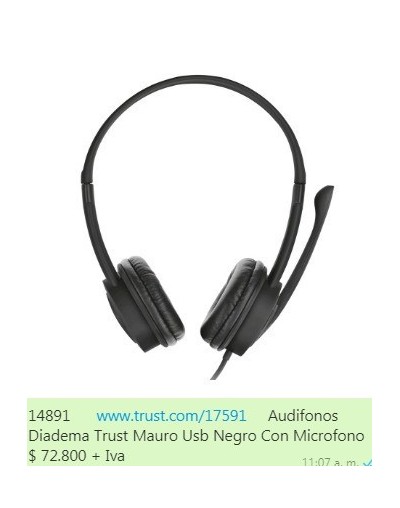Audifonos Diadema Con Microfono Trust Primo Chat