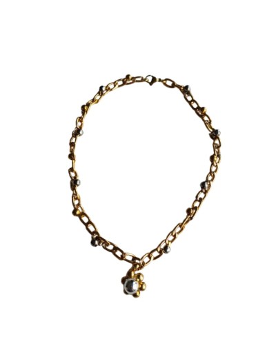 Collar Gargantilla Cadena Dorada y Balines 