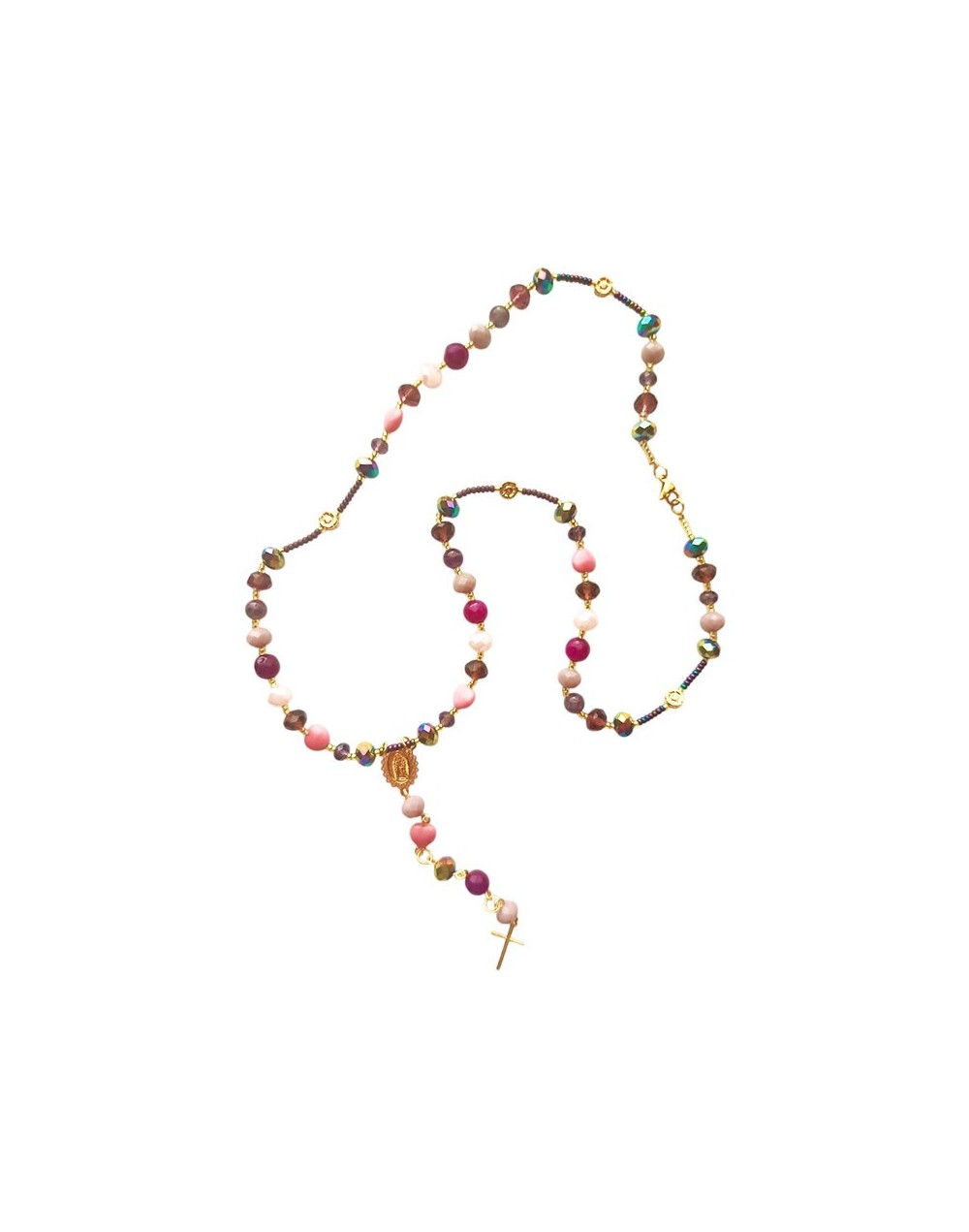 Rosario Alabanza de Murano, acero y baño Oro de 24K | Trufour Store Colombia