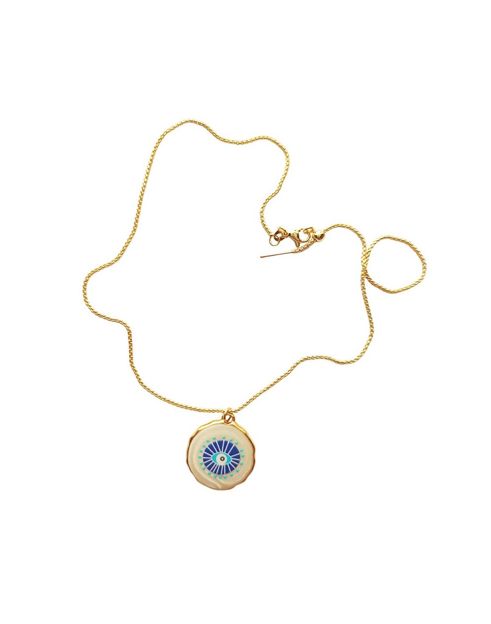 Cadena Magia Azul en Acero con Baño de Oro | Trufour Store Colombia