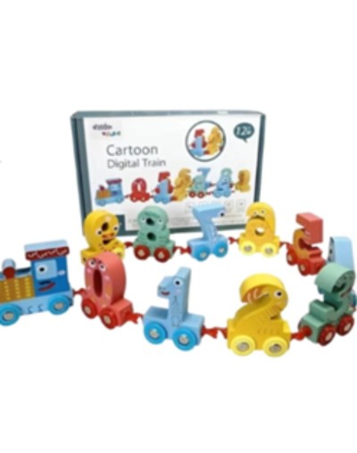 Tren de números en madera 