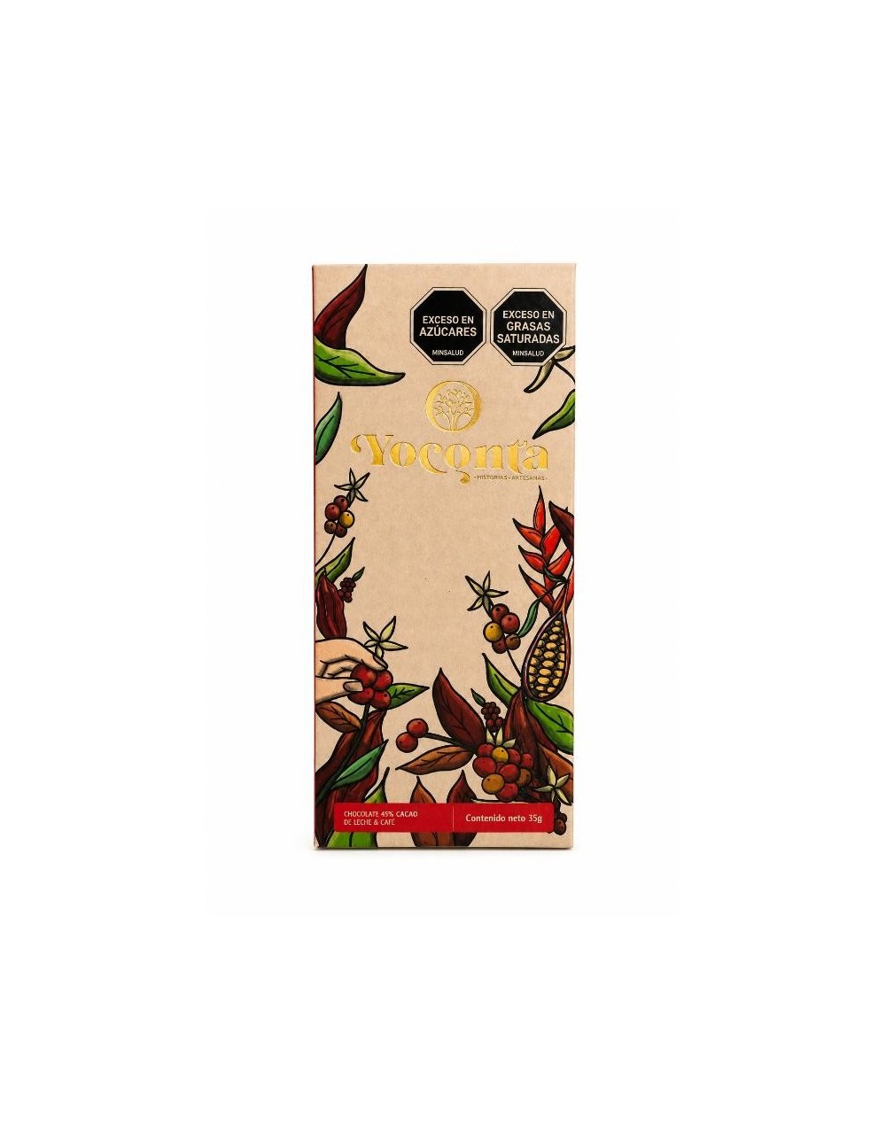 Chocolate de leche al 45% Cacao con Café  35g
