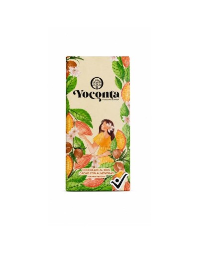 Chocolate amargo 100% Cacao con almendras