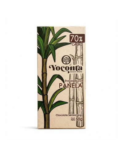 Chocolate semiamargo al 70% Cacao endulzado con panela  35g