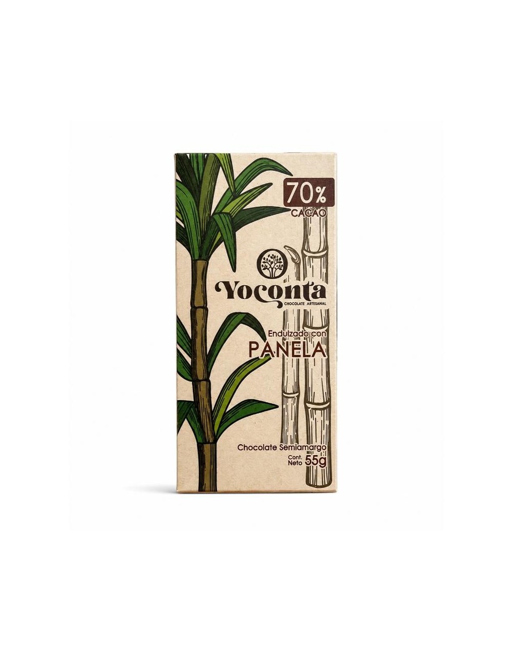 Chocolate semiamargo al 70% Cacao endulzado con panela  35g