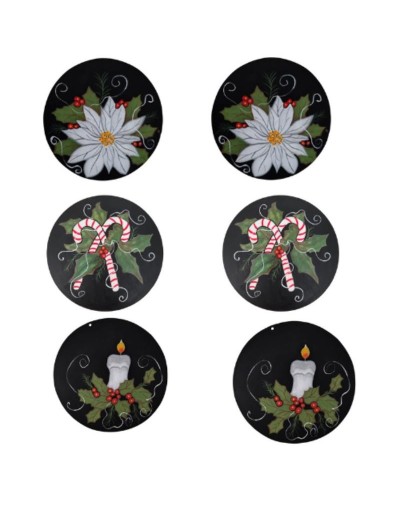 Set x 6 Individuales Redondos Navideños Decorativos 